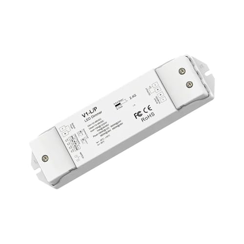 V1-L/P LED-Dimmer, 12–48 V, RT1, 1 Zone, einfarbiges LED-Lichtleisten-Dimm-Set, 2,4 G-Fernbedienung, Tastenschalter, Dimmer(V1-LP) von SHMKBDPF