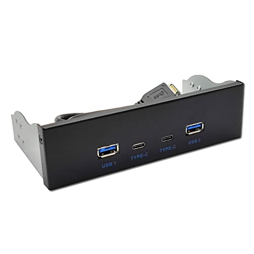 USB 3.2 Front-Panel-Hub Multi-USB-Steckplatz, USB 3.2 Typ-C Super-Speed-Port, passend für 8,9 cm (3,5 Zoll) Open Bay Space Optisches Panel von SHOOYIO