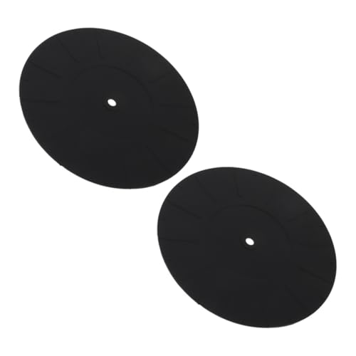 SHOWERORO 2st Plattenspieler-pad Antirutschmatte Zubehör Plattenheber Schallplatten-plattenspieler-matte Silikon-plattenspieler-matte Schallplattenmatte Aus Silikon Black Kieselgel von SHOWERORO