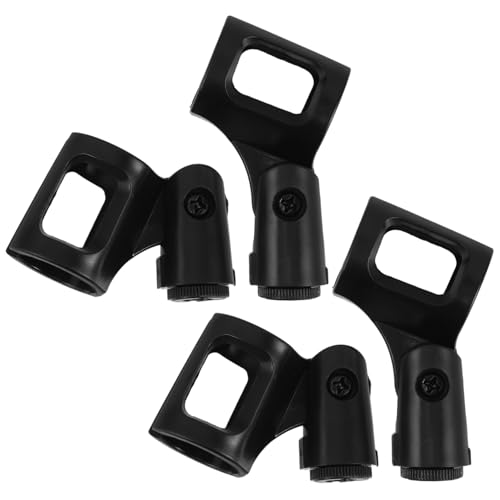 SHOWERORO 4 Stück Mikrofon-Clip Amerikanischer Stecker Bandhalterband Massenband Mikrofonbefestigung Tragbarer Mikrofonclip kleiner Mikrofonclip universelle Mikrofonklemme Kunststoff Black von SHOWERORO