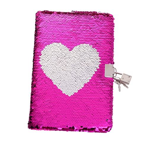 SHOWERORO Buntes Love Heart Notizbuch Mit Wende Pailletten Geheimes Tagebuch Mit Schloss Reversibles Notizbuch Für Und Ideal Als Für Reisen Und Besondere Anlässe von SHOWERORO