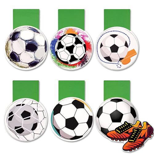 6 Stücke Fussball Lesezeichen Magnetisch,Magnetische Lesezeichen Kinder Fußball,lesezeichen kinder,Magnetlesezeichen Fußball,für Fussballfans,geschenk einschulung junge,schultüte füllung von SHOWHEEL