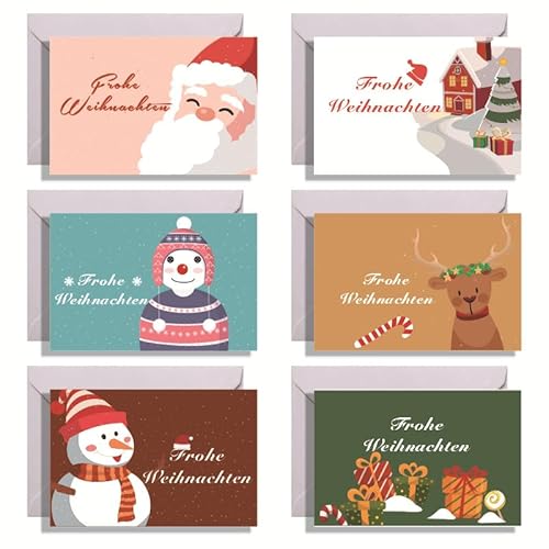 Weihnachtskarten mit Umschlag Set 6 Stück -Weihnachtskarten Set,Personalisierte Geschenke,Geschenke für Männer Frauen, Beste Freundin, Kinder, Schwestern, Familie.Geburtstagskarte,Weihnachtsgeschenke von SHTALHST