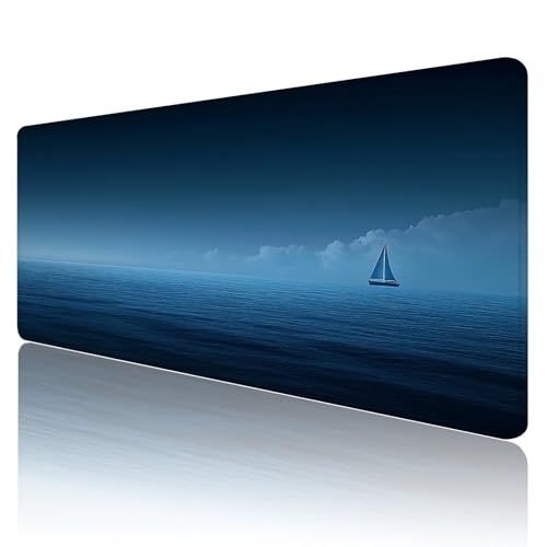 Gaming Mauspad XXL 1200 x 600mm Mauspad Blau Mousepad Schwarz Premium Mouse Pad Großer Erweiterter Schreibtischunterlage, Rutschfeste Gummibasis Desk Mat Verbessert PräZision und Geschwindigkeit R1092 von SHUIYAZI