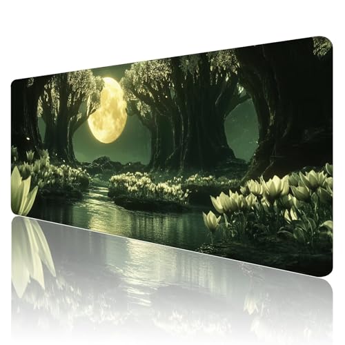 Gaming Mauspad XXL 1200 x 600mm Mauspad Blau Mousepad Schwarz Premium Mouse Pad Großer Erweiterter Schreibtischunterlage, rutschfeste Gummibasis Desk Mat Verbessert PräZision und Geschwindigkeit R889 von SHUIYAZI