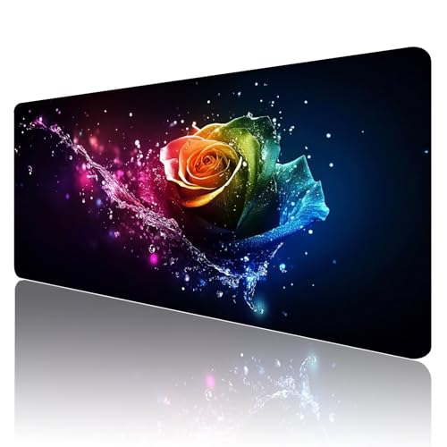 Gaming Mauspad XXL 1200 x 600mm Mauspad Farbe Mousepad Blumen Premium Mouse Pad Großer Erweiterter Schreibtischunterlage, Rutschfeste Gummibasis Desk Mat Verbessert PräZision und Geschwindigkeit R1257 von SHUIYAZI