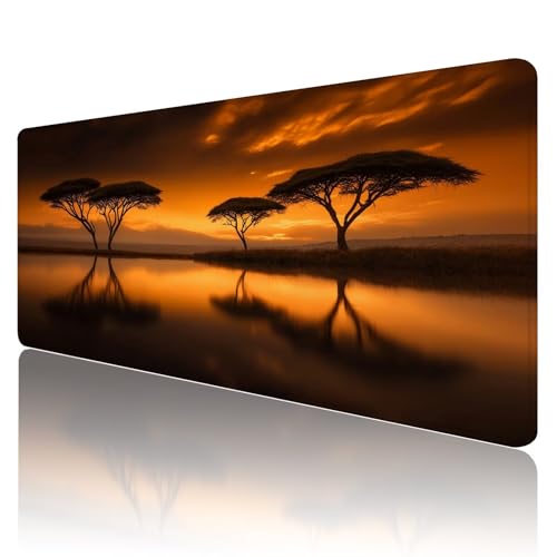 Gaming Mauspad XXL 1200 x 600mm Mauspad Gold Mousepad Baum Premium Mouse Pad Großer Erweiterter Schreibtischunterlage, rutschfeste Gummibasis Desk Mat Verbessert PräZision und Geschwindigkeit R1086 von SHUIYAZI