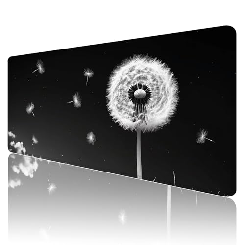 Gaming Mauspad XXL 1200 x 600mm Mauspad Schwarz Mousepad Weiß Premium Mouse Pad Großer Erweiterter Schreibtischunterlage, Rutschfeste Gummibasis Desk Mat Verbessert PräZision und Geschwindigkeit R1203 von SHUIYAZI