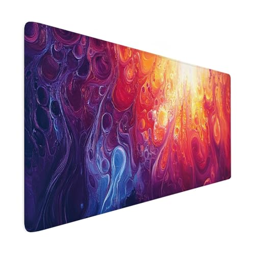 Gaming Mauspad XXL 700 x 400mm Mauspad Rot Verbessert PräZision und Geschwindigkeit Mousepad Blau Premium Mouse Pad Großer Erweiterter Schreibtischunterlage, rutschfeste Gummibasis Desk Mat R127 von SHUIYAZI