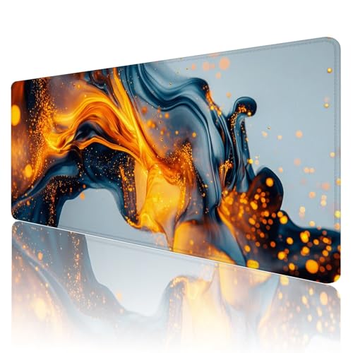 Gaming Mauspad XXL 700x300mm Mauspad Blau Mousepad orange Farbe Mouse Pad Großer Erweiterter Schreibtischunterlage, rutschfeste Gummibasis Desk Mat Verbessert PräZision und Geschwindigkeit R1247 von SHUIYAZI