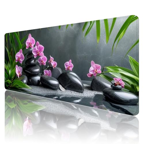 Gaming Mauspad XXL 700x300mm Mauspad Blumen Mousepad Rosa Premium Mouse Pad Großer Erweiterter Schreibtischunterlage, rutschfeste Gummibasis Desk Mat Verbessert PräZision und Geschwindigkeit R1143 von SHUIYAZI