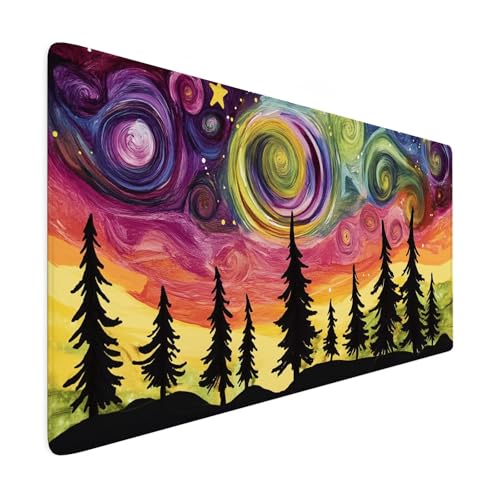 Gaming Mauspad XXL 800x400mm Mauspad Landschaft Verbessert PräZision und Geschwindigkeit Mousepad Abstrakt Mouse Pad Großer Erweiterter Schreibtischunterlage, rutschfeste Gummibasis Desk Mat R178 von SHUIYAZI