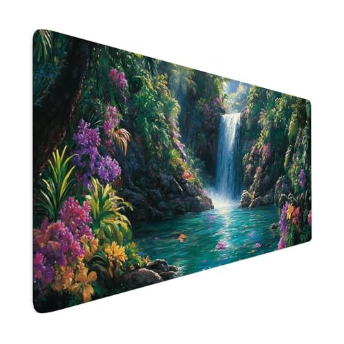 Gaming Mauspad XXL 800x400mm Mauspad Landschaft Verbessert PräZision und Geschwindigkeit Mousepad Landschaft Mouse Pad Großer Erweiterter Schreibtischunterlage, rutschfeste Gummibasis Desk Mat R108 von SHUIYAZI