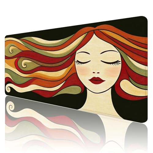 Gaming Mauspad XXL 900x600mm Mauspad Farbe Mousepad Frau Premium Mouse Pad Großer Erweiterter Schreibtischunterlage, rutschfeste Gummibasis Desk Mat Verbessert PräZision und Geschwindigkeit R1240 von SHUIYAZI