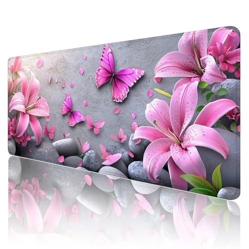 Gaming Mauspad XXL 900x600mm Mauspad Grün Mousepad Landschaft Mouse Pad Großer Erweiterter Schreibtischunterlage, rutschfeste Gummibasis Desk Mat Verbessert PräZision und Geschwindigkeit R1270 von SHUIYAZI