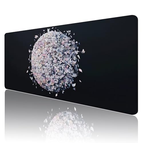 Gaming Mauspad XXL 900x600mm Mauspad Schwarz Mousepad Gelb Premium Mouse Pad Großer Erweiterter Schreibtischunterlage, rutschfeste Gummibasis Desk Mat Verbessert PräZision und Geschwindigkeit R1076 von SHUIYAZI