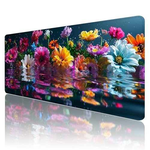 Mauspad XXL 1000 x 500 mm Gaming Mauspad Lila Groß VernäHte Kanten Schreibtischunterlage Wasserdicht Rutschfeste Gummibasis Landschaft Mousepad Mouse Pad Desk Mat für Home Office Frauen Geschenk R1052 von SHUIYAZI