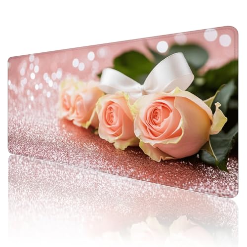 Mauspad XXL 1600 x 800 mm Gaming Mauspad Abstrakt Groß VernäHte Kanten Schreibtischunterlage Wasserdicht rutschfeste Gummibasis Frau Mousepad Mouse Pad Desk Mat für Home Office Frauen Geschenk R1221 von SHUIYAZI