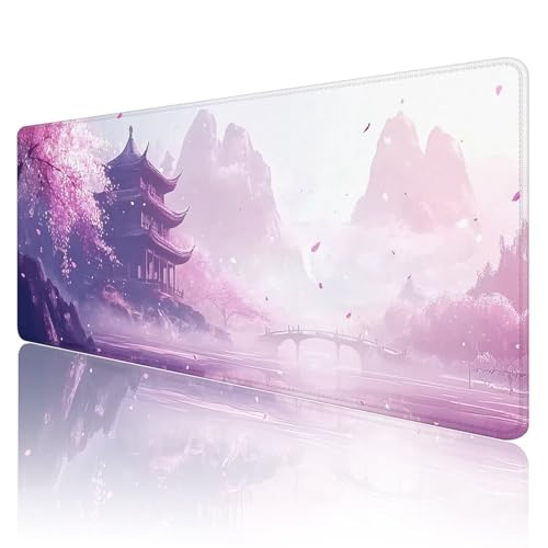 Mauspad XXL 1600 x 800 mm Gaming Mauspad Farbe Groß VernäHte Kanten Schreibtischunterlage Wasserdicht rutschfeste Gummibasis Abstrakt Mousepad Mouse Pad Desk Mat für Home Office Frauen Geschenk R977 von SHUIYAZI