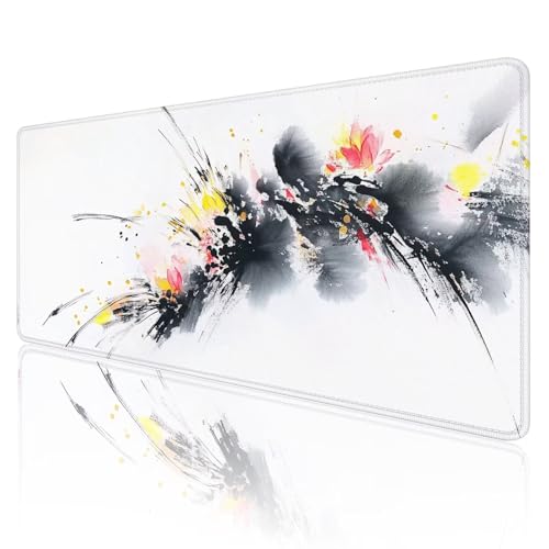 Mauspad XXL 1600 x 800 mm Gaming Mauspad Grün Groß VernäHte Kanten Schreibtischunterlage Mit Wasserdicht Rutschfeste Gummibasis Anlage Mousepad Mouse Pad Desk Mat für Home Office Frauen Geschenk R1109 von SHUIYAZI