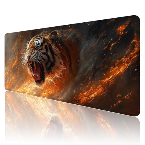 Mauspad XXL 1600 x 800 mm Gaming Mauspad Tier Groß VernäHte Kanten Schreibtischunterlage Mit Wasserdicht rutschfeste Gummibasis Tiger Mousepad Mouse Pad Desk Mat für Home Office Frauen Geschenk R485 von SHUIYAZI