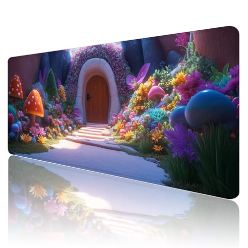 Mauspad XXL 1600 x 800 mm Gaming Mauspad Traum Groß VernäHte Kanten Schreibtischunterlage Wasserdicht rutschfeste Gummibasis Märchen Mousepad Mouse Pad Desk Mat für Home Office Frauen Geschenk R259 von SHUIYAZI