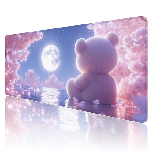 Mauspad XXL 600x300 mm Gaming Mauspad Katze Groß VernäHte Kanten Schreibtischunterlage Wasserdicht Rutschfeste Gummibasis Sternenhimmel Mousepad Mouse Pad Desk Mat für Home Office Frauen Geschenk R902 von SHUIYAZI