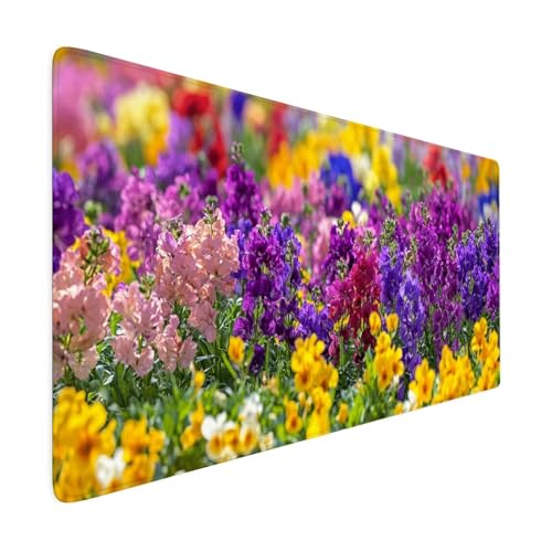 Mauspad XXL 600x300 mm Gaming Mauspad Lila Groß VernäHte Kanten Schreibtischunterlage Mit Wasserdicht rutschfeste Gummibasis Gelb Mousepad Mouse Pad Desk Mat für Home Office Frauen Geschenk R77 von SHUIYAZI