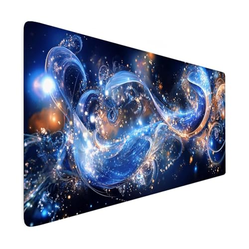 Mauspad XXL 800x300 mm Gaming Mauspad Traum Groß VernäHte Kanten Schreibtischunterlage Mit Wasserdicht rutschfeste Gummibasis Blau Mousepad Mouse Pad Desk Mat für Home Office Frauen Geschenk R199 von SHUIYAZI