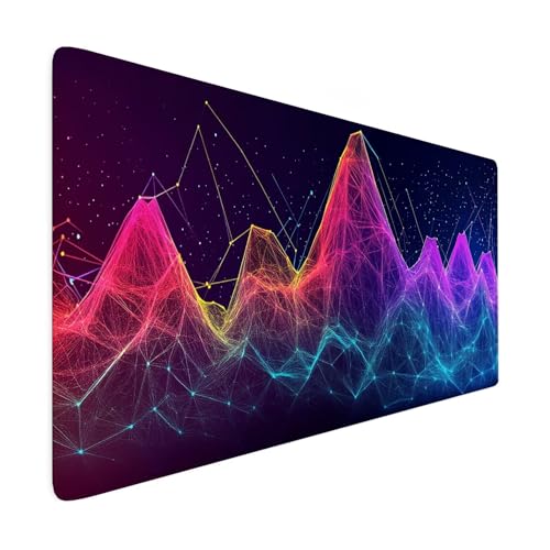 Mauspad XXL 900 x 400 mm Gaming Mauspad Rosa Groß VernäHte Kanten Schreibtischunterlage Mit Wasserdicht rutschfeste Gummibasis Blau Mousepad Mouse Pad Desk Mat für Home Office Frauen Geschenk R117 von SHUIYAZI