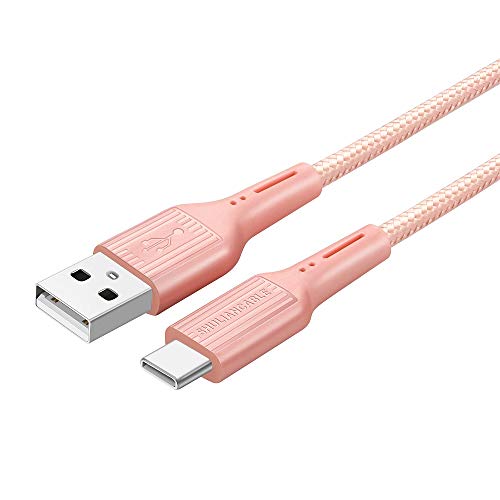 SHULIANCABLE USB C Kabel, USB Typ C Ladekabel und Datenkabel Fast Charge Sync Schnellladekabel Kompatibel für Samsung Galaxy S10/ S9/ S8, Huawei (3m, Pink) von SHULIANCABLE