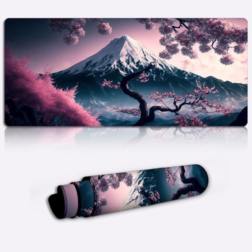 Japanische Kirschblüten, Gaming-Mauspad, Tastatur, erweitertes großes Mauspad, Computer-Laptop-Schreibtischmatte, wasserdichte Oberfläche und rutschfest, 30 x 80 cm von SIBREA