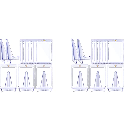 SICOSALT 20 Stücke 35 Pt Magnet Karten Halter mit 10 Stücke Durchsichtigen Acryl Ständern für Baseball Fußball Sport Karten und Anzeige von SICOSALT