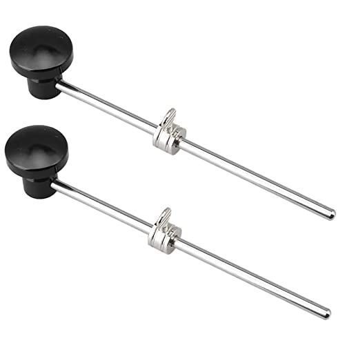 SICOSALT 2X Bass Trommel Beater Kick Aluminium Trommel Fuß Pedal Beater mit Silikon Kopf für Schlagzeug Part Percussion Instrument (Schwarz) von SICOSALT