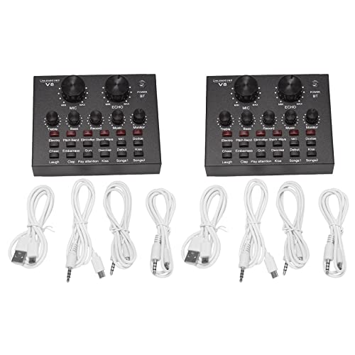 SICOSALT 2X V8 Sound Karte Audio Set Schnittstelle Externes USB Live Mikrofon Sound Karte Bluetooth Funktion für Computer PC Handy Gesang Aufnahme von SICOSALT