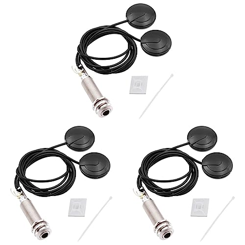 SICOSALT 3X Gitarren Tonabnehmer Akustischer Elektrischer Piezo Mikrofon für Gitarren Violine Ukulele Mandoline Banjo Cello von SICOSALT