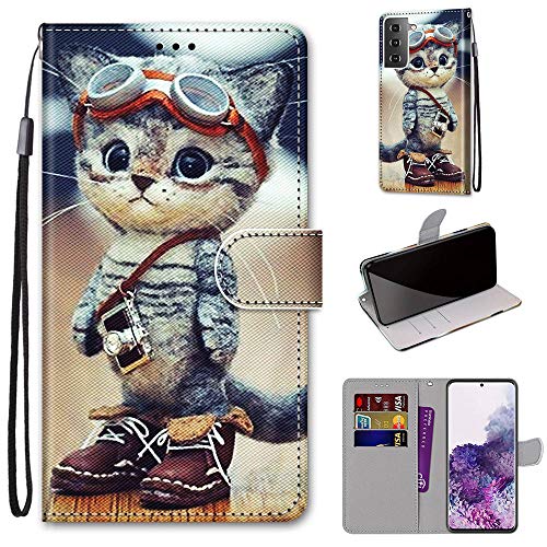 SIENIANLINE Handyhülle für Samsung Galaxy S21 FE Hülle,Premium PU Leder, [Kartenfach] [Standfunktion] Flip Case Cover Leder Schutzhülle Etui Kompatibel für Samsung S21 FE 5G Klapphülle von SIENIANLINE