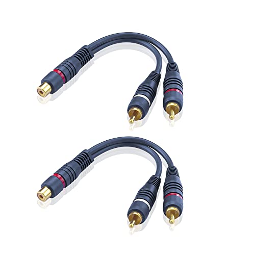 SIENOC 2Stück Cinch Y Kabel Cinch Splitter RCA Y Adapter Kabel 15cm AV Audio Kabel Cinch Verteiler für Subwoofer, Lautsprecher Heimkino von SIENOC