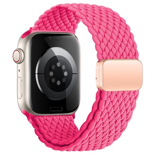 Geflochten Armband Kompatibel mit Apple Watch Armband 40mm 42mm 38mm 41mm für Damen Herren, Elastisch Nylon Armbänder mit Magnetisch Verschluss für iWatch Ultra 2 SE Series 10 9 8 7 6 5 4 3 2 1 von SIERVOS