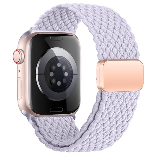 Geflochten Armband Kompatibel mit Apple Watch Armband 44mm 45mm 46mm 49mm 42mm für Damen Herren, Elastisch Nylon Armbänder mit Magnetisch Verschluss für iWatch Ultra 2 SE Series 10 9 8 7 6 5 4 3 2 1 von SIERVOS