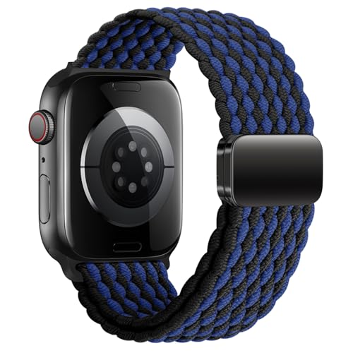 Geflochten Armband Kompatibel mit Apple Watch Armband 44mm 45mm 46mm 49mm 42mm für Damen Herren, Elastisch Nylon Armbänder mit Magnetisch Verschluss für iWatch Ultra 2 SE Series 10 9 8 7 6 5 4 3 2 1 von SIERVOS