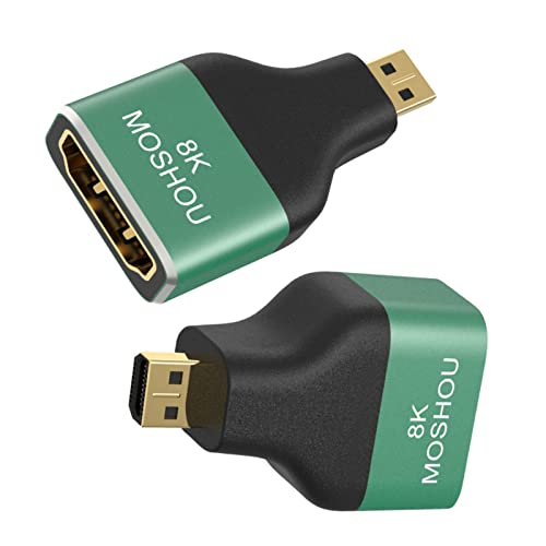 Sikai 2 Stück Micro HDMI to HDMI 2.1 Winkel Winkelstecker, Micro HDMI Stecker auf HDMI Buchse unterstützt 8K@60Hz,UltraHD,3D für Camera, Laptop und mehr von Sikai