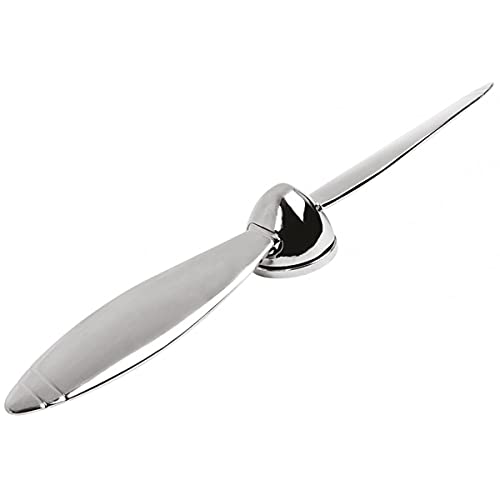 SILBERKANNE Exklusiver Brieföffner Briefbeschwerer drehender Propeller 18,5x2,5 cm. Premium Silber Plated edel versilbert. Fertig zum verschenken mit schicker Geschenkverpackung von SILBERKANNE