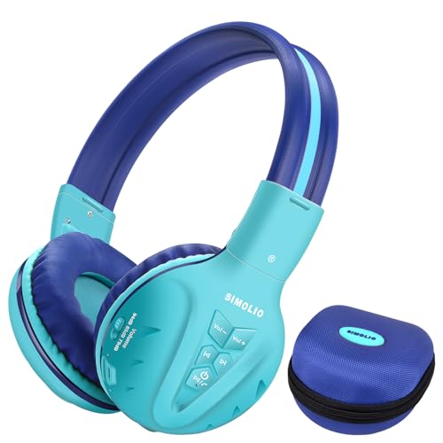 SIMOLIO Bluetooth Kinder Kopfhörer mit Lautstärkebegrenzung, Faltbar & tragbar Kopfhörer mit BT, Wireless Kinderkopfhörer, Over-Ear Kinder Kopfhörer mit Bluetooth und Kabel für Kinder Jugentliche-Mint von SIMOLIO