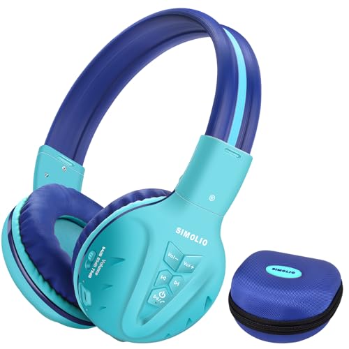 SIMOLIO Bluetooth Kinder Kopfhörer mit Lautstärkebegrenzung, Faltbar & tragbar Kopfhörer mit BT, Wireless Kinderkopfhörer, Over-Ear Kinder Kopfhörer mit Bluetooth und Kabel für Kinder Jugentliche-Mint von SIMOLIO