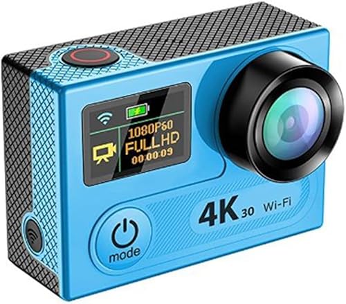 SIMPLETEK Action Kamera | 12MP, 4K 30fps, 170° Wide Angle Lens, 2" LCD + 0,95" OLED | WIFI HDMI DVR | Wasserdicht mit Fernbedienung von SIMPLETEK