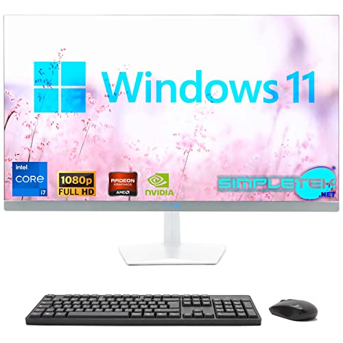 SIMPLETEK - All-in-One PC 24" Core i7 10 Gen Dedizierte Grafikkarte GT710 2GB | Windows 11 | 16GB RAM SSD 480GB | Perfekt für Arbeit, Unterhaltung, Gaming von SIMPLETEK