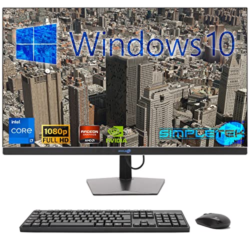 SIMPLETEK - All-in-One PC 24 Zoll Core i7 10 Gen Grafikkarte RX550 4GB | Windows 10 | 32 GB RAM SSD 2 TB | Perfekt für Arbeit, Unterhaltung, Gaming von SIMPLETEK