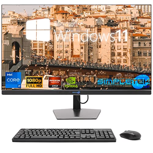 SIMPLETEK - All-in-One PC 24 Zoll Core i7 10 Gen Grafikkarte RX550 4GB | Windows 11 | 32 GB RAM SSD 2 TB | Perfekt für Arbeit, Unterhaltung, Gaming von SIMPLETEK