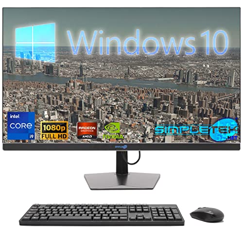 SIMPLETEK - All-in-One PC 24 Zoll Core i9 10 Gen Grafikkarte RX550 4GB | Windows 10 | 32 GB RAM SSD 2 TB | Perfekt für Arbeit, Unterhaltung, Gaming von SIMPLETEK